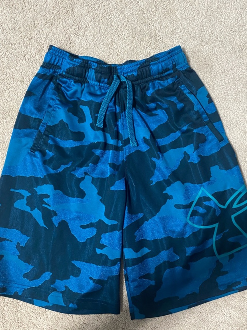 Under Armour Blue Camo Kids Athletic Shorts